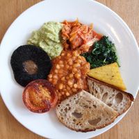 Vegan breakfast at Bread & Bean in North London