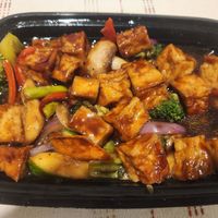 Hibachi tofu and veggies with white rice at Lau Ba Thai in Melissa