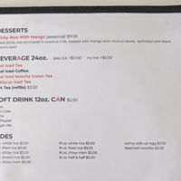 Menu at Baan Thai in Santa Maria