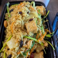 Pineapple fried rice, no egg, with tofu, it's so good! at Baan Thai in Santa Maria