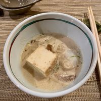Part of shabu shabu hot pot but the entire tray of tofu and vegetables are hugee  at Eigikutei in Los Angeles