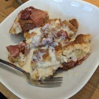 Cherry apple crumble with vanilla sauce, I think.  It was enormous. at Sattgrün - Hafen in Dusseldorf