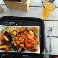 food from the buffet at Sattgrün - Hafen in Dusseldorf