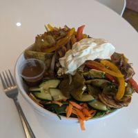 Chulaquiles, and salad right in the bowl. at Juicery Plus - E Redd Rd in El Paso