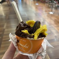 Vegan flavours: chocolate and mango   at Venchi in Venice