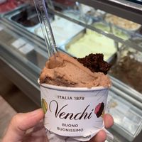 Azteco (vegan chocolate) and susina (plum) at Venchi in Venice