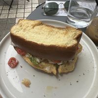 VEGETARIAN, CUSTOM: Brioche lobster bread without bacon   at Kofi Microroastery in Ioannina