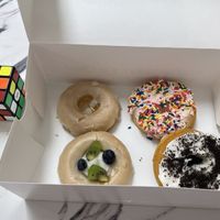 Four vegan flavors from today    at Donerds Donuts in Bethlehem