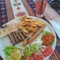 vegan mix ćevapi sausages at Vrata Orijenta in Mostar