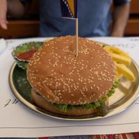 Burger with a walnut patty. Very good! at Vrata Orijenta in Mostar