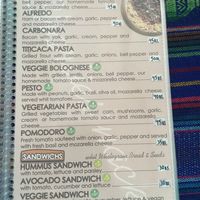 Menu - sandwiches   at Charlis'nack in Copacabana