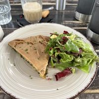 Spinach pie  at Little Tree Books & Coffee in Athens