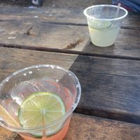 Guava margarita and mezcalrita margarita  at Muñecas Taco Garden and Bar in Gainesville