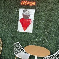 You heard her—eat cake! Very small eat-in table    at Ruby Baking Co in Rockwall