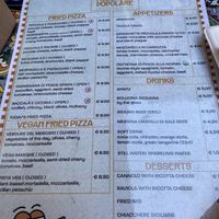 Menu  at Friggitoria Popolare in Catania
