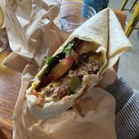 Green chili burger w/ impossible meat (no cheese)  at Girdwood Brewing Company in Anchorage