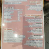 Drinks menu at Cafe Good in Munich