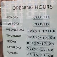 Opening hours (as of June 2024) at Cafe Good in Munich