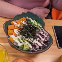 Large salmon bowl at Mamasana in Santander