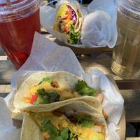 Spicy tacos and hummus wrap at Sweet to Lick in Williston Park
