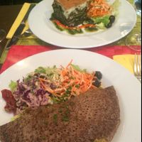 savoury crepe and spinach lasagna  at Le Potager du Marais - Saint Paul in Paris