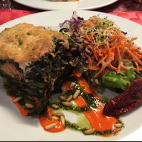 vegan amazing lasagna with spinach pinoli and vegan cheese  at Le Potager du Marais - Saint Paul in Paris