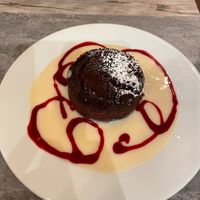 Chocolate cake with chestnut flour and vanilla custard at Le Potager du Marais - Saint Paul in Paris