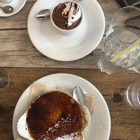 Chocolate mousse, and apricot crème brûlée!  at Le Potager du Marais - Saint Paul in Paris