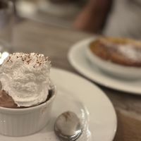 Crème brûlée aux abricots & Mousse au chocolat  at Le Potager du Marais - Saint Paul in Paris