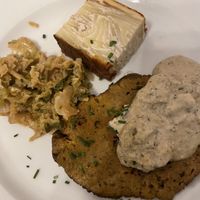  Seitan with a mushroom sauce and the potato it was served with   at Le Potager du Marais - Saint Paul in Paris