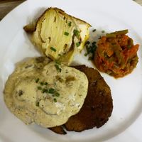 Escalope de seitan (seasonal plate) at Le Potager du Marais - Saint Paul in Paris