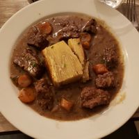 Seitan bourguignon with potatoes au gratin at Le Potager du Marais - Saint Paul in Paris