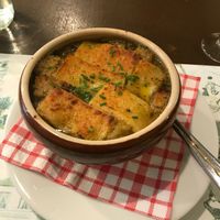 French onion soup  at Le Potager du Marais - Saint Paul in Paris