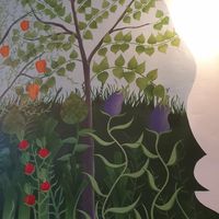 Wall painting at Le Potager du Marais - Saint Paul in Paris