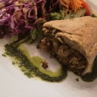 Oyster mushroom tarte with vegetables at Le Potager du Marais - Saint Paul in Paris