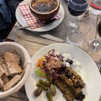 Onion soup and pate forestiere  at Le Potager du Marais - Saint Paul in Paris
