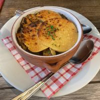 Onion soup  at Le Potager du Marais - Saint Paul in Paris