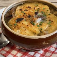 onion soup  at Le Potager du Marais - Saint Paul in Paris