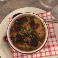 French onion soupp  at Le Potager du Marais - Saint Paul in Paris