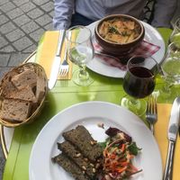 Mushroom pate and Onion soup  at Le Potager du Marais - Saint Paul in Paris