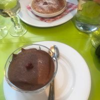 Crime brûlée and chocolate mousse  at Le Potager du Marais - Saint Paul in Paris