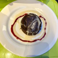 Chocolate cake w/lemon custard at Le Potager du Marais - Saint Paul in Paris