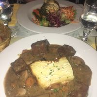 Seiten stew with potato.
Lasagna with a salad. at Le Potager du Marais - Saint Paul in Paris