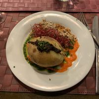 Potato dish with pesto and olive tapenade at Le Potager du Marais - Saint Paul in Paris