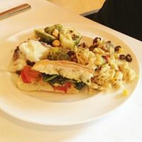 A loaded plate of vegan yumminess at Jill's Restaurant in Boulder