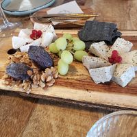 Vegan cheese board (trufado and ajo silvestre)  at Taula in Bilbao