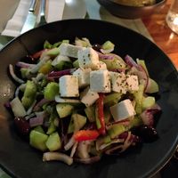 Greek salad with vegan feta at Diogenes in Athens