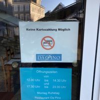 Only Cash  at RIstorante Da Pino in Schwelm