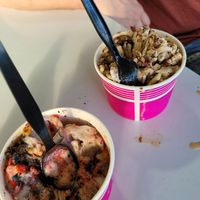 Forgot to take a pic before starting to devour it LOL. Used to be way prettier at Curly Cream Rolled Icecream in Destin