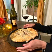 Lobiani: Georgian pastry filled with spiced mashed beans at Gastro Hub in Helsinki